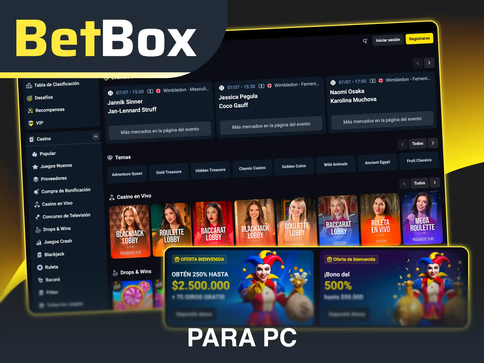 Descarga el programa de Betbox para PC y juega desde tu computadora.