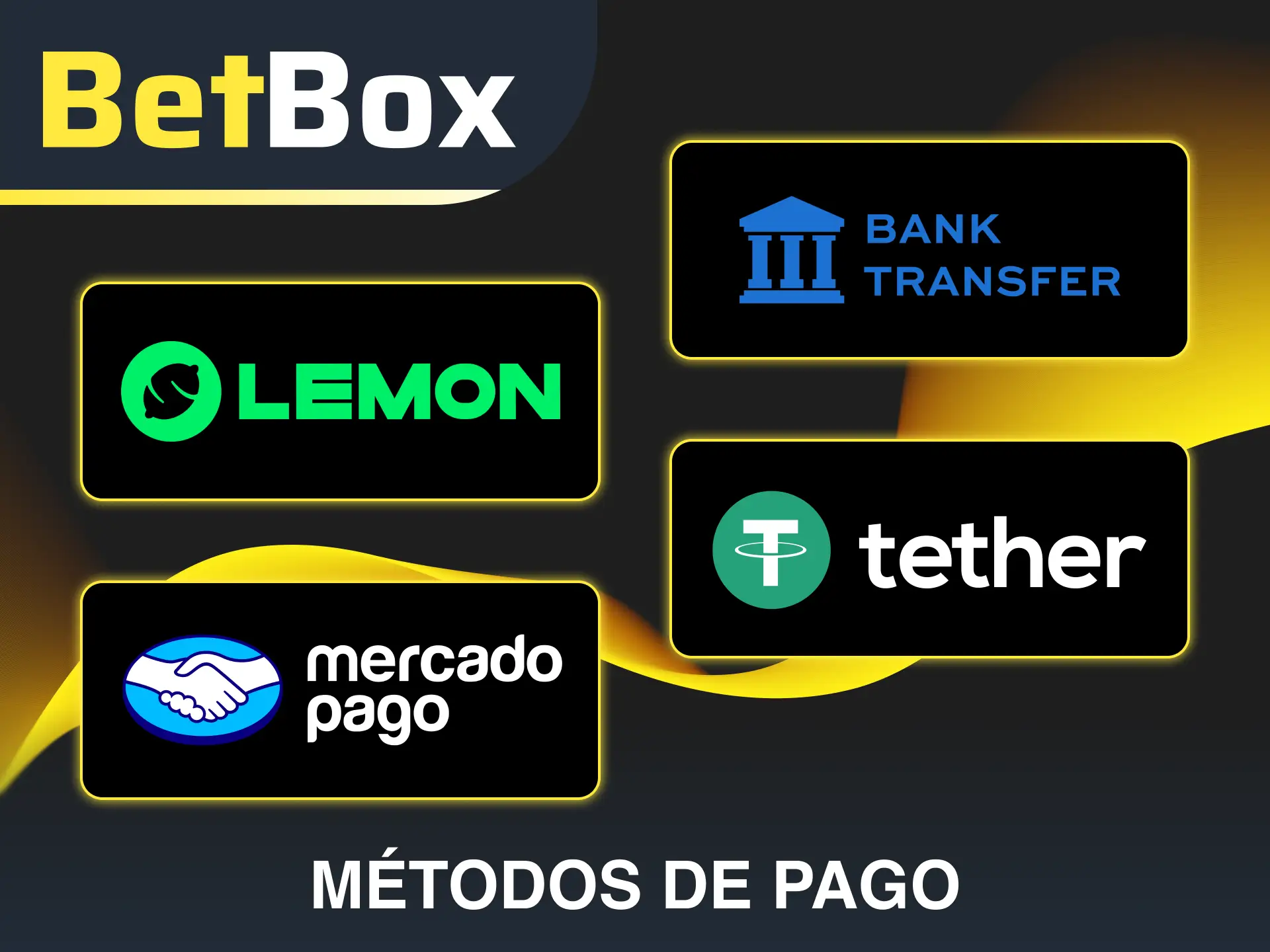 Elegí entre los métodos de pago populares para depositar en Betbox hoy.