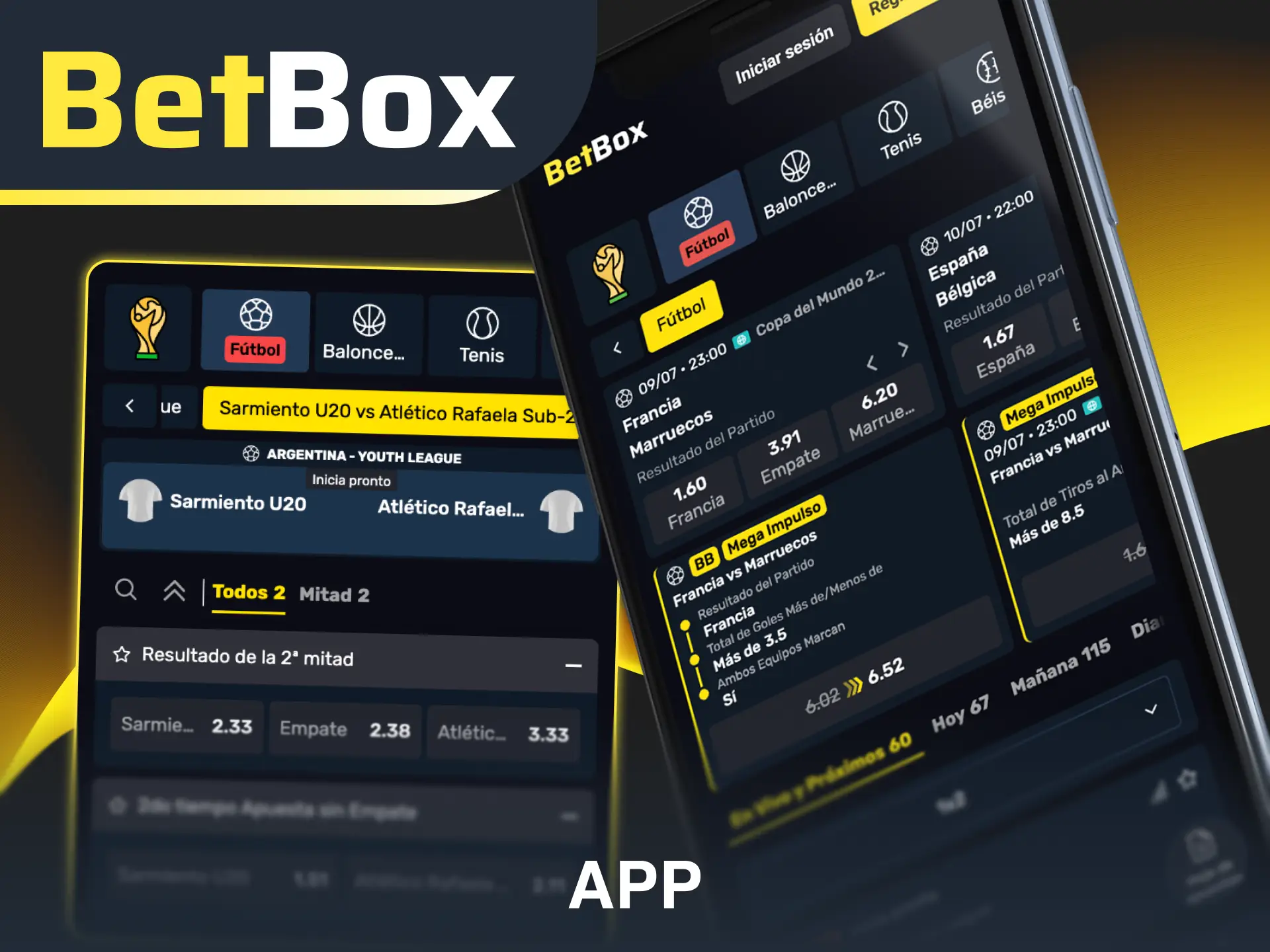 Descarga la app de Betbox para apuestas de fútbol y juega en vivo.