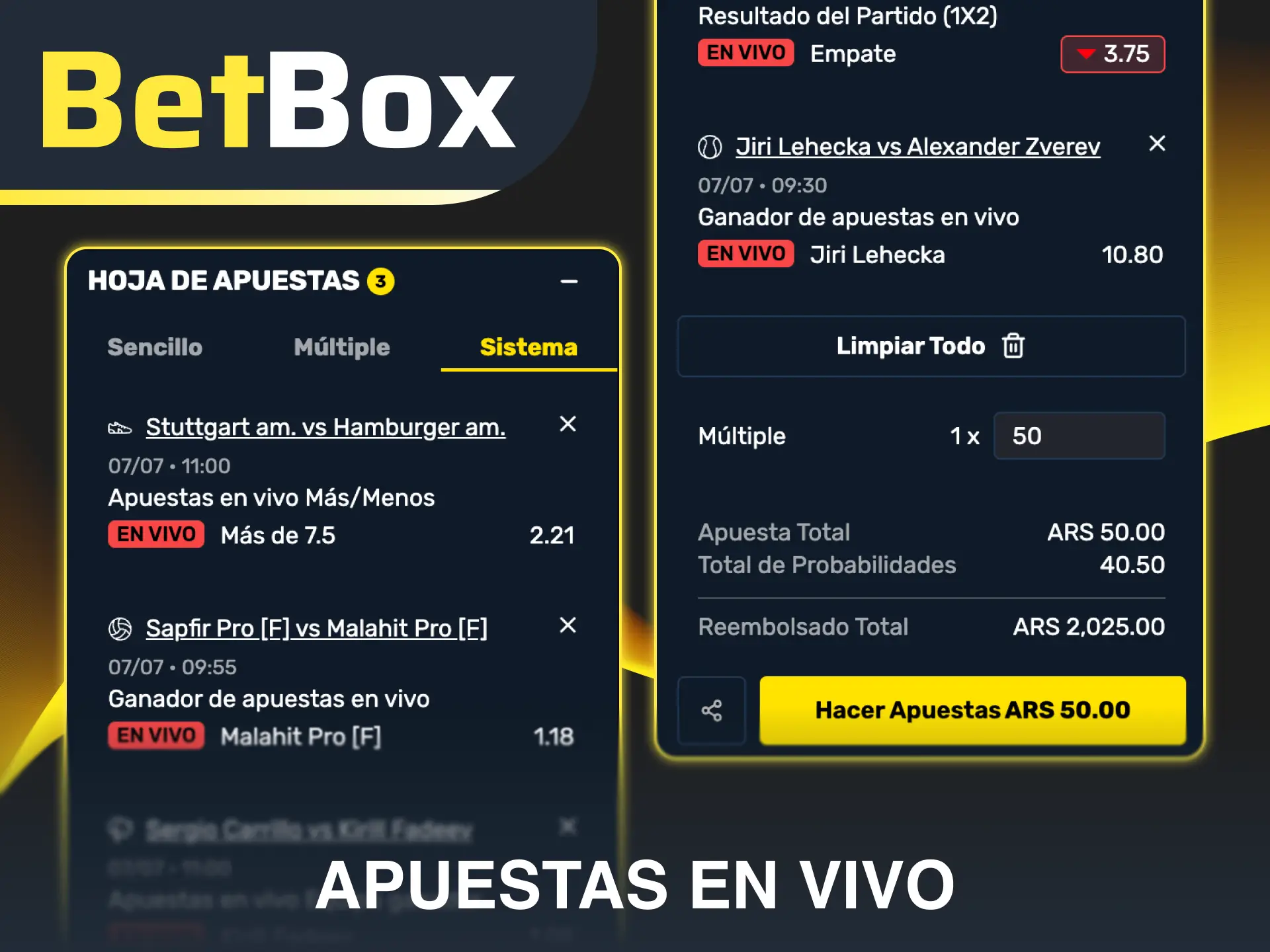 Viví la emoción de las apuestas en vivo en Betbox y ganá dinero en tiempo real.