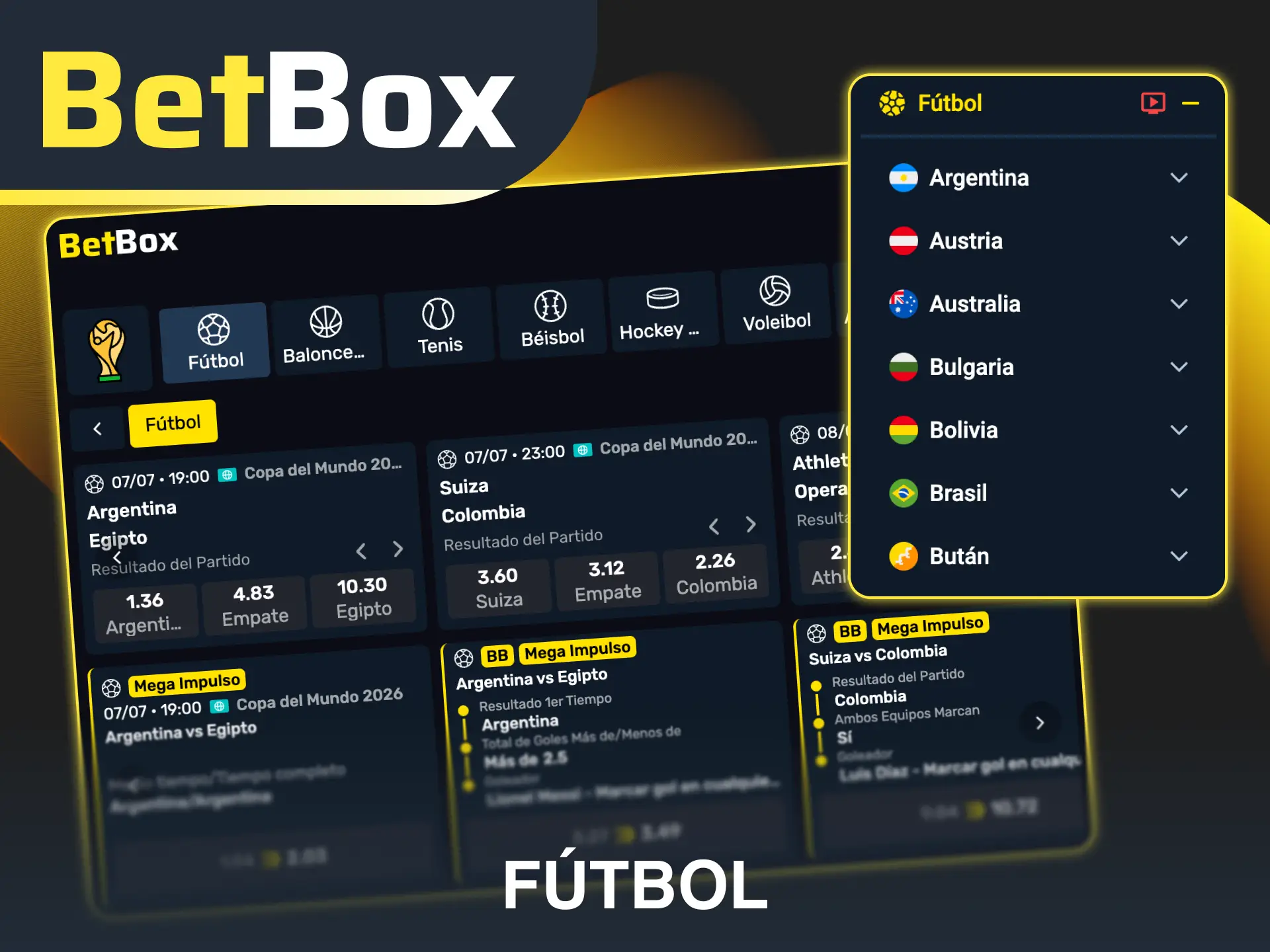 Apostá en partidos de fútbol y disfrutá los tipos de apuestas deportivas en Betbox.