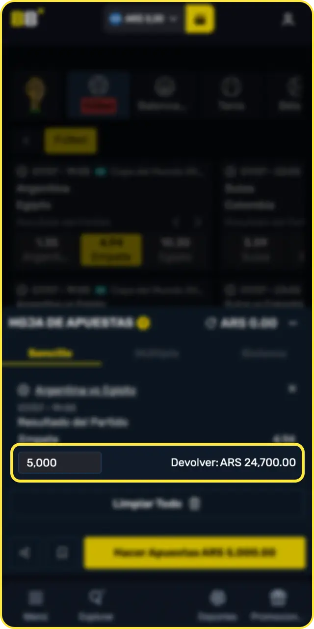 Ingresá el monto deseado en el cupón para avanzar en cómo realizar tu primera apuesta en Betbox.