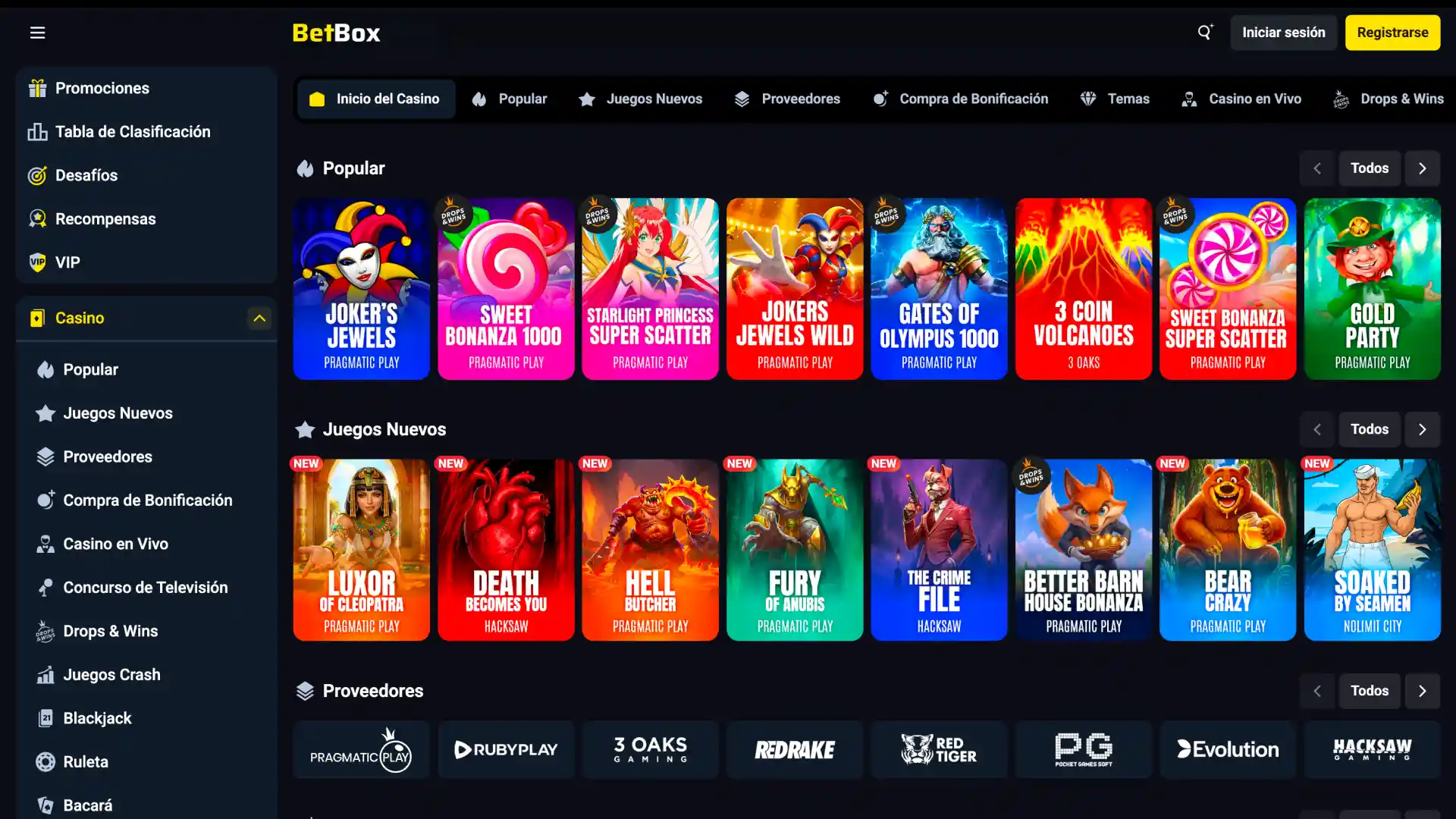 Descubrí los mejores juegos de casino dentro del sitio oficial de Betbox.