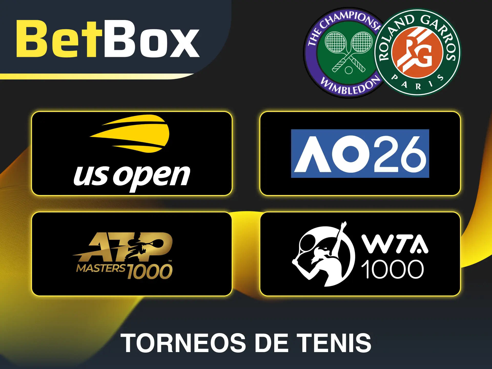 Elige los principales torneos de tenis para apostar en Betbox y diviértete.