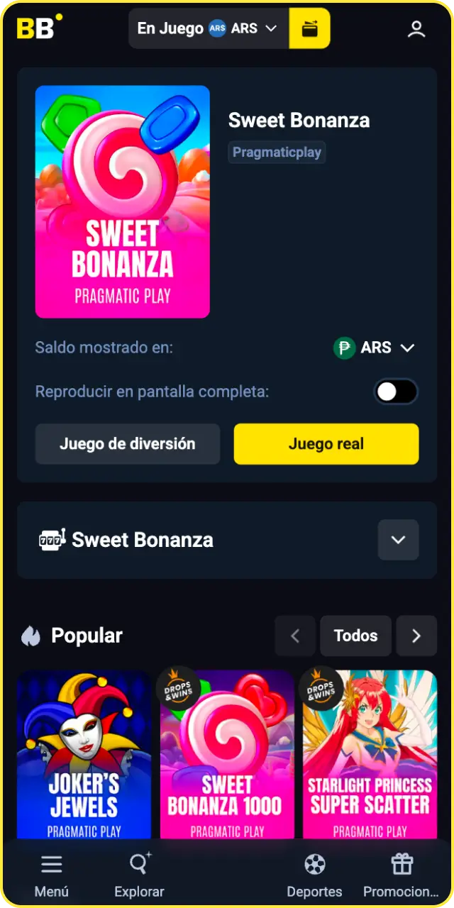 Configurá tu apuesta y girá los rodillos de las tragamonedas en Betbox.